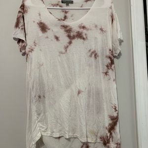 White open back marbled t- shirt